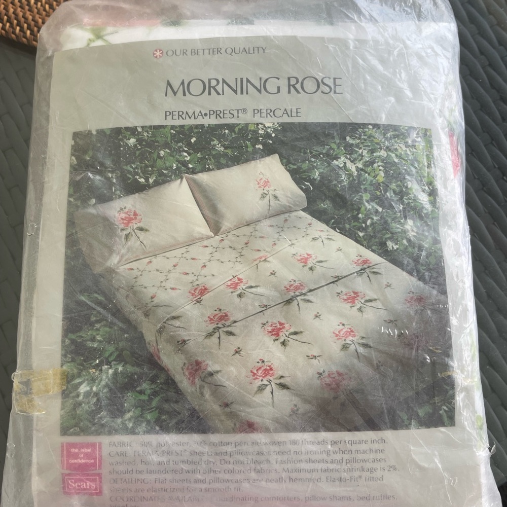Vintage Morning Rose full size sheet sets. New in package.  Beautiful set.
